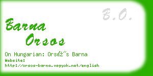 barna orsos business card